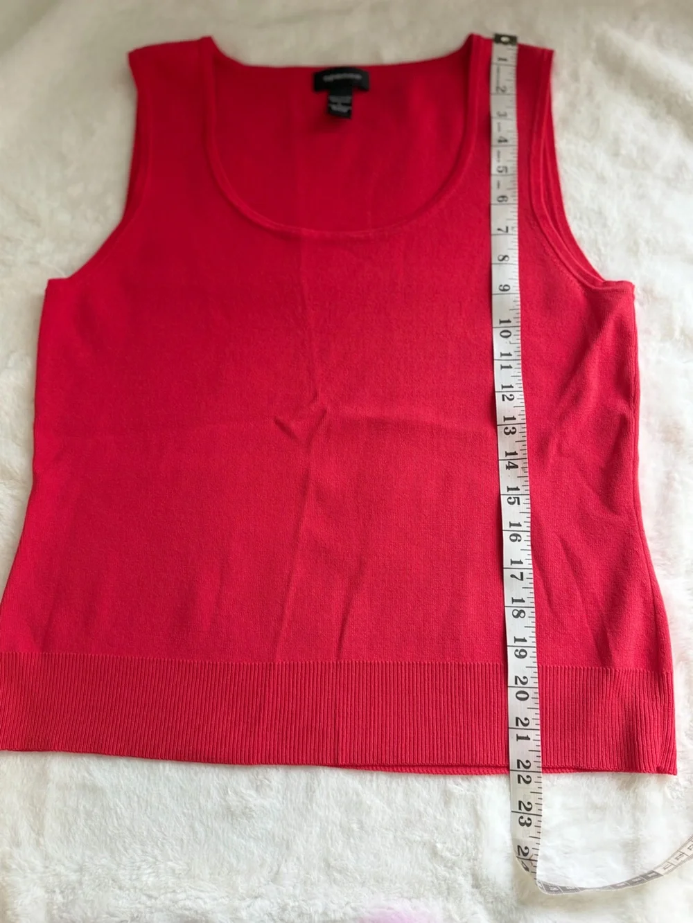 Spense Bright Red Knit Scoop Neck Tank
